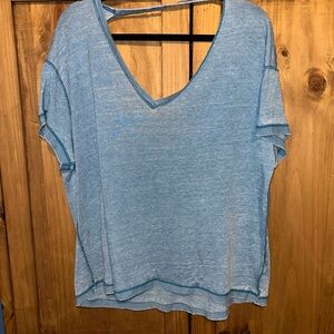 We The Free Light Blue V-Neck Tee